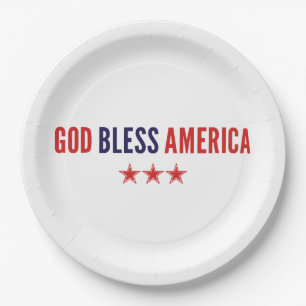 God Bless America Paper Plate