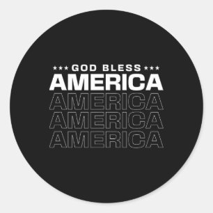 God Bless America Patriotic 4th Of July For Memori Classic Round Sticker