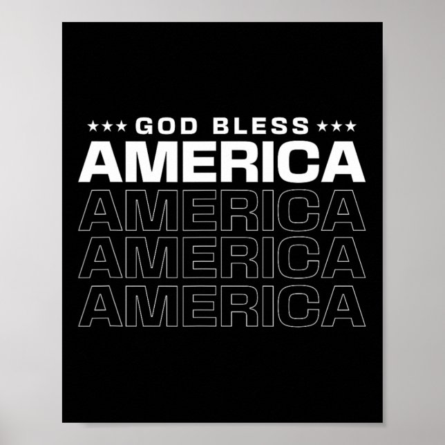 God Bless America Patriotic 4th Of July For Memori Poster (Front)
