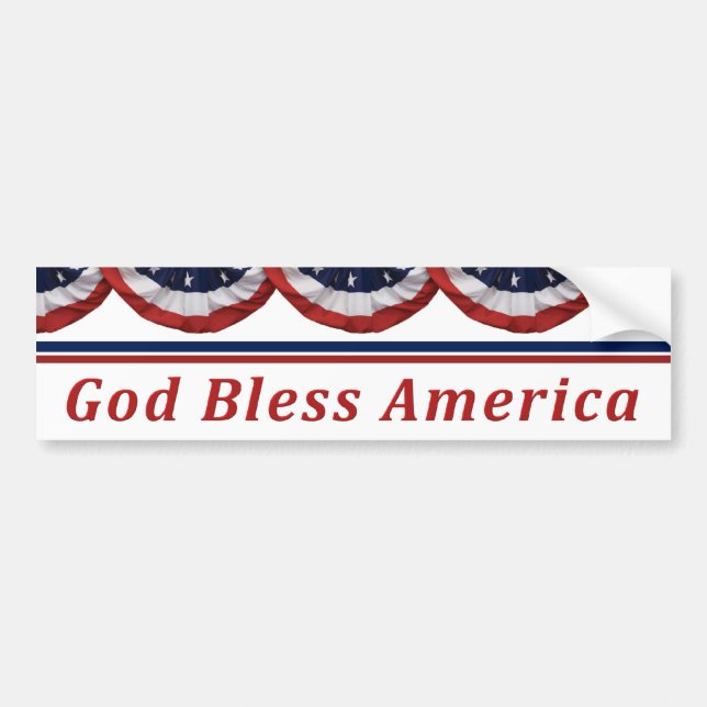 God Bless America Patriotic American Flag Bumper Sticker (Front)