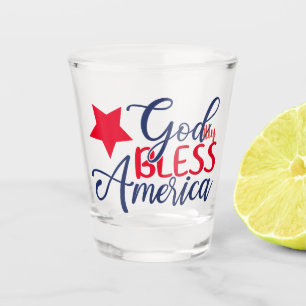God Bless America Patriotic Celebration Design Shot Glass