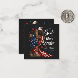 God Bless America Patriotic Cross Card