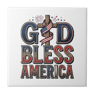 God Bless America Patriotic Cross Vintage Shirt_1 Tile