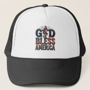 God Bless America Patriotic Cross Vintage Shirt_1 Trucker Hat