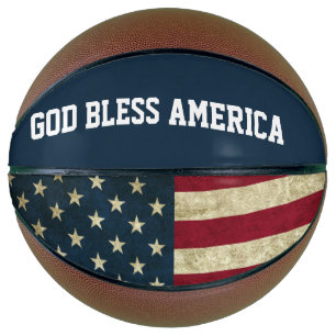 God Bless America Patriotic Flag Basketball