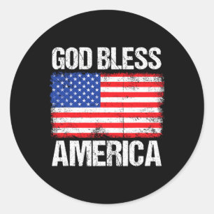 God Bless America Patriotic Happy 4th Of July For  Classic Round Sticker