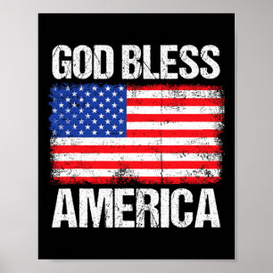 God Bless America Patriotic Happy 4th Of July For  Poster