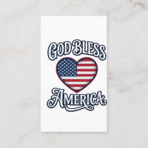 God Bless America Patriotic Heart Shirt Design_1 Business Card
