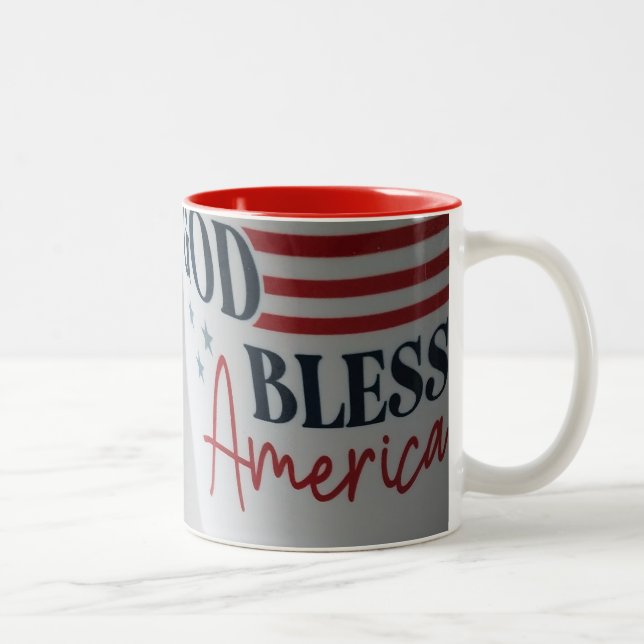 God Bless America patriotic mug (Right)