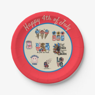 God Bless America Patriotic Paper Plate