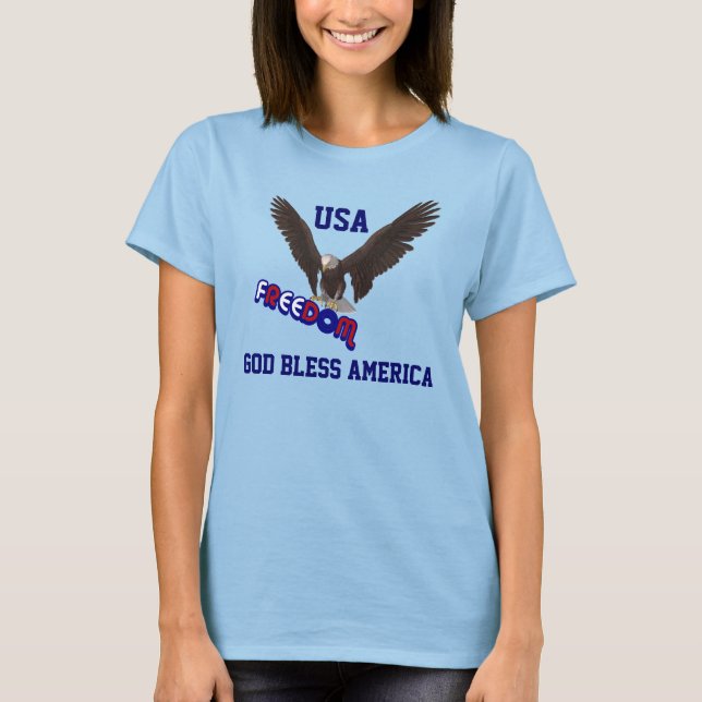 God Bless America Patriotic T-Shirt (Front)