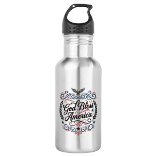 God Bless America Patriotic Vintage Eagle T-Shirt 532 Ml Water Bottle
