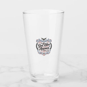God Bless America Patriotic Vintage Eagle T-Shirt Glass