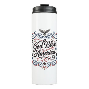 God Bless America Patriotic Vintage Eagle T-Shirt Thermal Tumbler