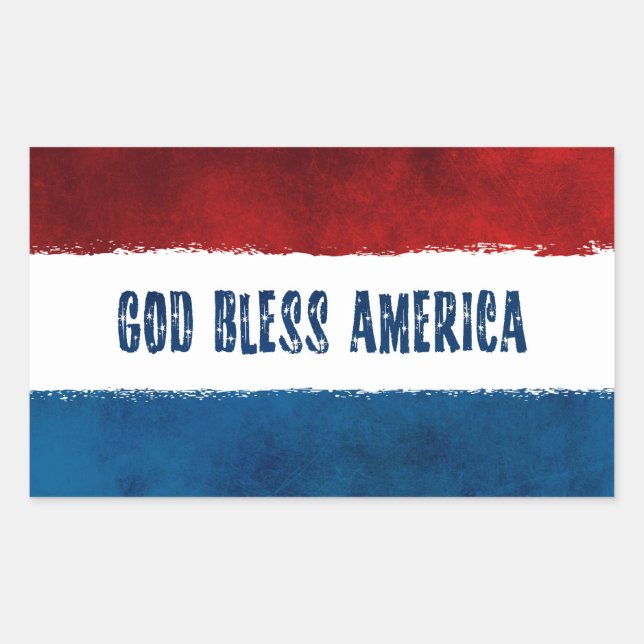 God Bless America Rectangle Stickers (Front)