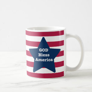 God Bless America Red White And Blue  Coffee Mug