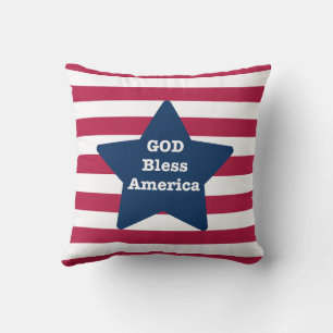 God Bless America Red White And Blue  Cushion