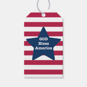 God Bless America Red White And Blue Gift Tags
