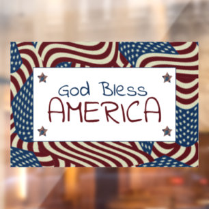 God Bless America Red White Blue Flags