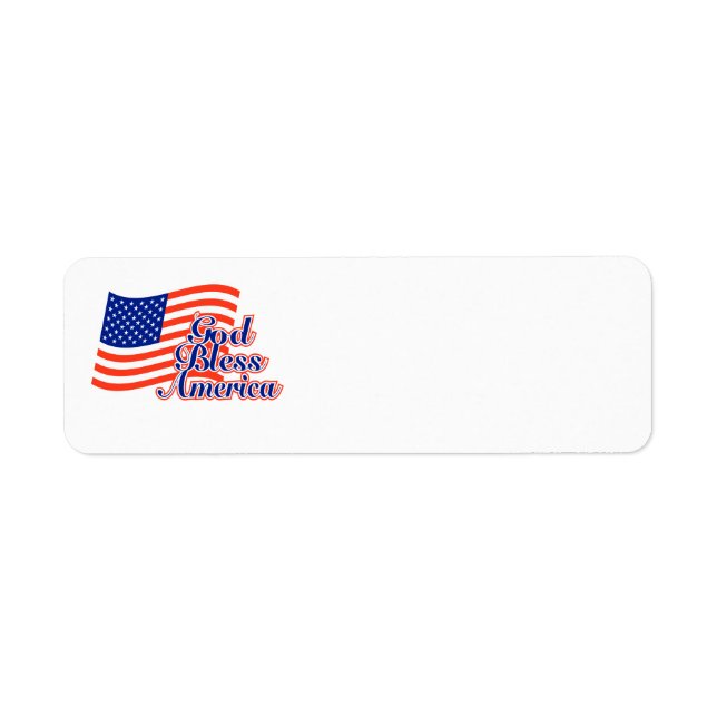 God Bless America return address label (Front)