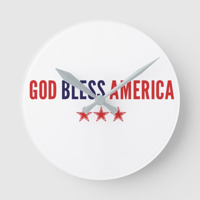 God Bless America Round Clock (Front)