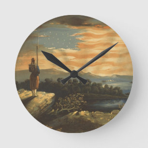 GOD BLESS AMERICA ROUND CLOCK