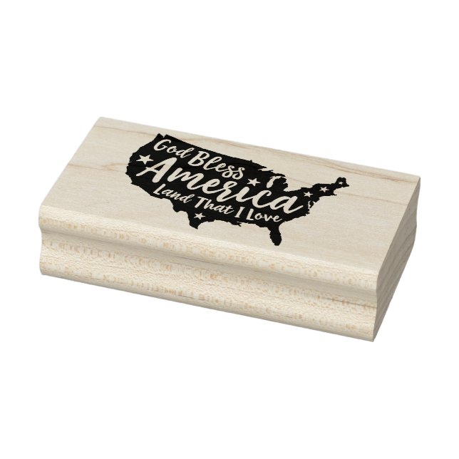 God Bless America Rubber Art Stamp (Stamp)