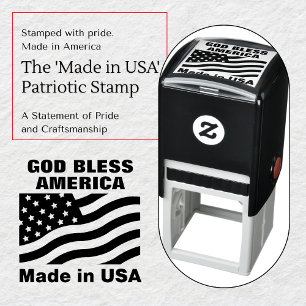 God Bless America Self Inking Rubber Stamp