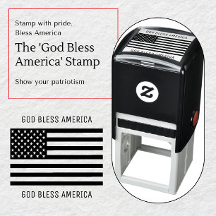 God Bless America Self Inking Rubber Stamp