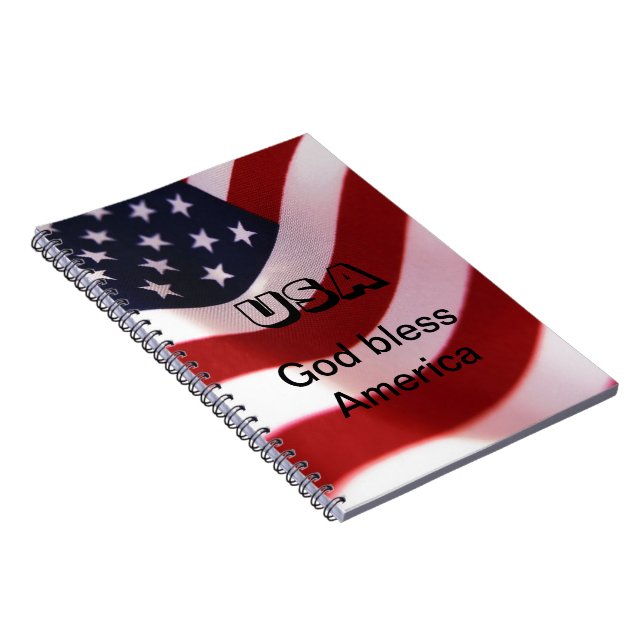 God bless America Spiral Notebook (Right Side)