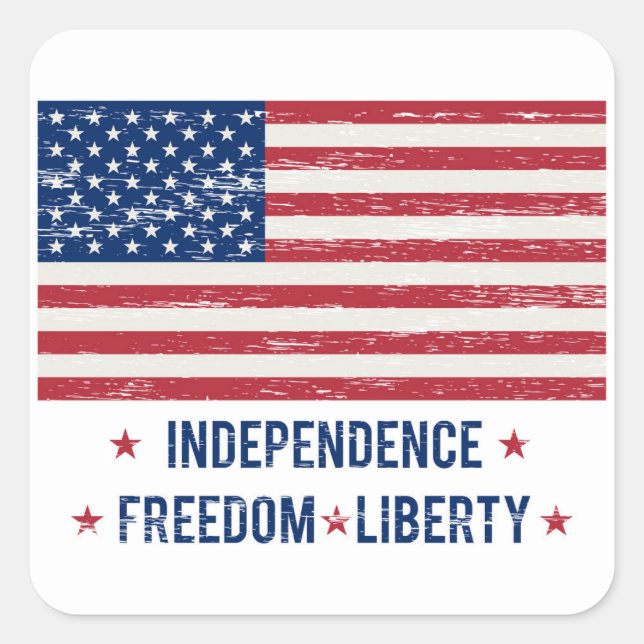 God Bless America Square Sticker (Front)
