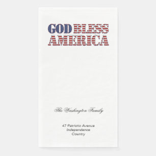 God Bless America Stars and Stripes Patriotic Napkin