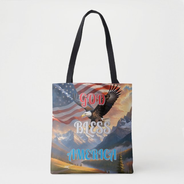 GOD BLESS AMERICA TOTE BAG (Front)