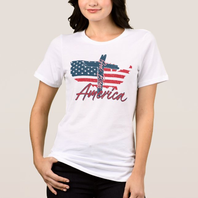 God Bless America  Tri-Blend Shirt (Front)