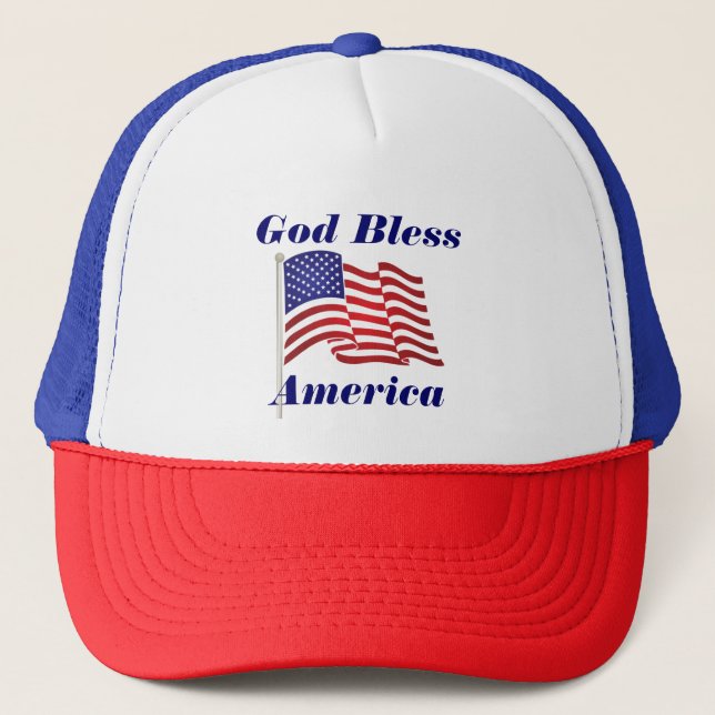 God Bless America Trucker Hat (Front)
