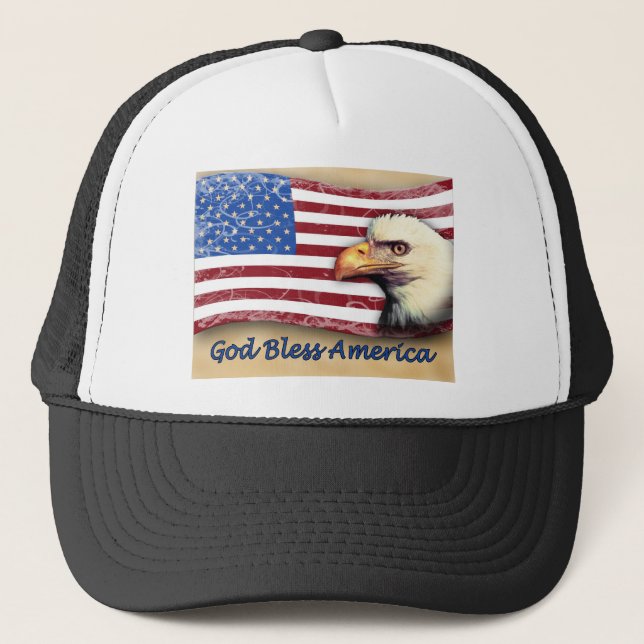 God Bless America Trucker Hat (Front)