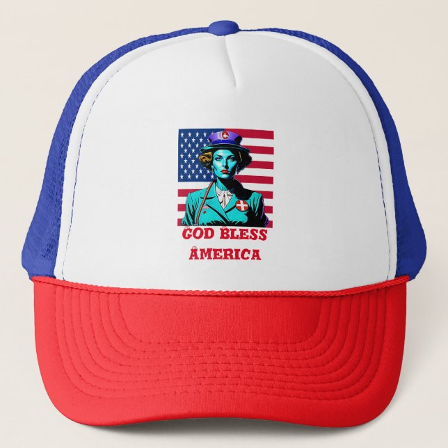 God Bless America Trucker Hat (Front)