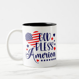 God bless america Two-Tone coffee mug