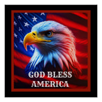 God Bless America US Flag Bald Eagle