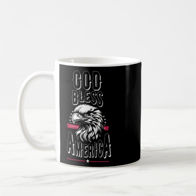 God Bless America, USA eagle Coffee Mug (Left)