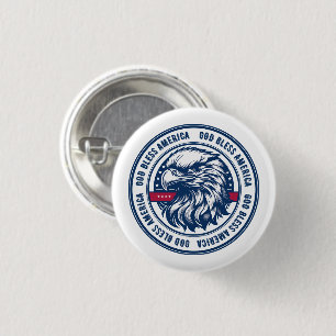 God Bless America, USA eagle in circle 3 Cm Round Badge