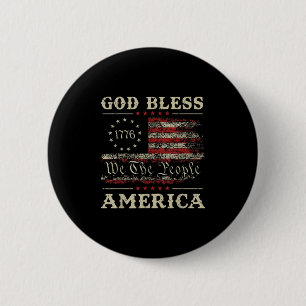 God Bless America Usa Flag 4th Of July Patriotic  6 Cm Round Badge
