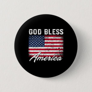 God Bless America Usa Flag 4th Of July Patriotic 6 Cm Round Badge