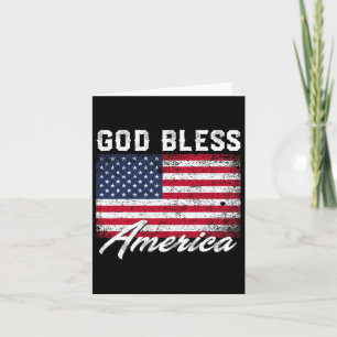 God Bless America Usa Flag 4th Of July Patriotic Card