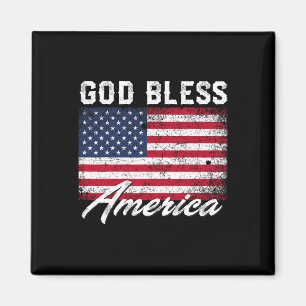 God Bless America Usa Flag 4th Of July Patriotic Magnet