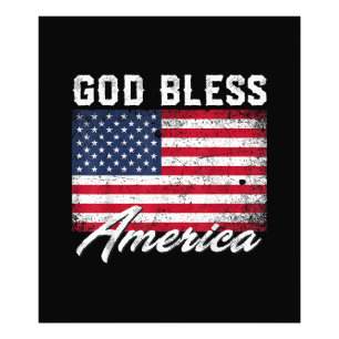 God Bless America USA Flag 4th of July Patriotic Photo Print