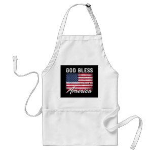 God Bless America USA Flag 4th of July Patriotic Standard Apron