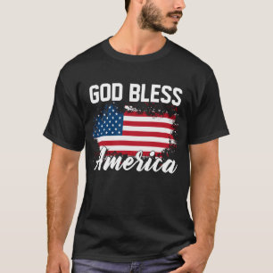 God Bless America USA Flag 4th of July Patriotic T-Shirt