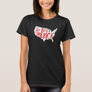 God Bless America Usa Map Cute Patriotic 4th Of Ju T-Shirt