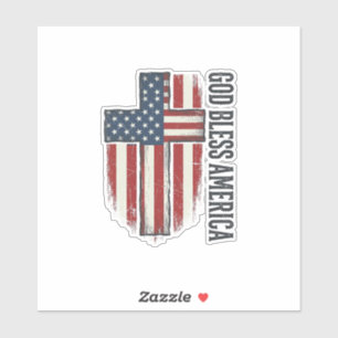 God Bless America Vintage Patriotic Cross Design_1